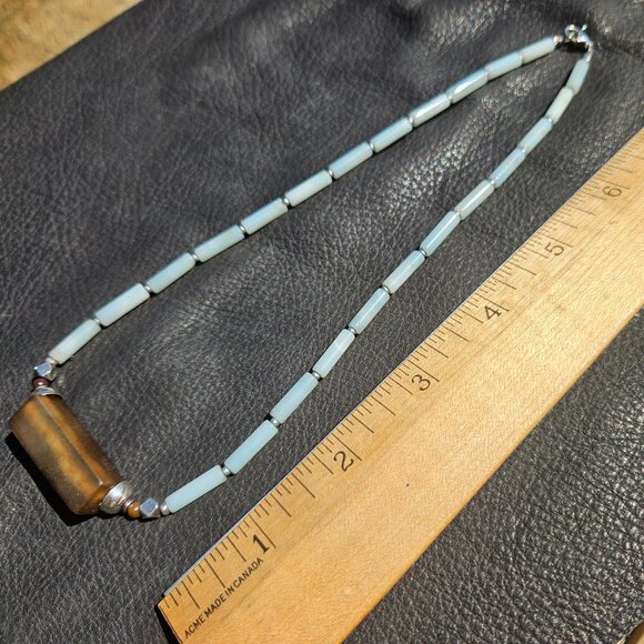 Smokey Quartz and Amazonite Necklace - Picture 5 of 6